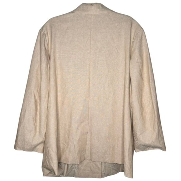 NEW Old Navy Womens 2X Double-Breasted Linen-Blend Blazer Beige Lightweight - Picture 4 of 9